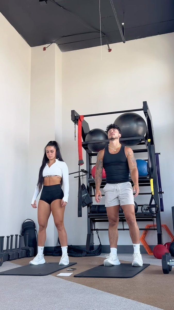 Ben and Jenny in the home gym